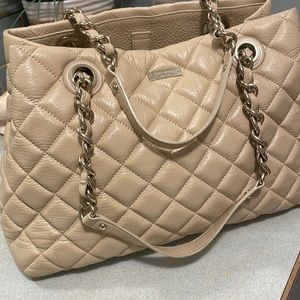 Champagne Quilted Luxury Kate Spade Purse w/ lots of inside pockets